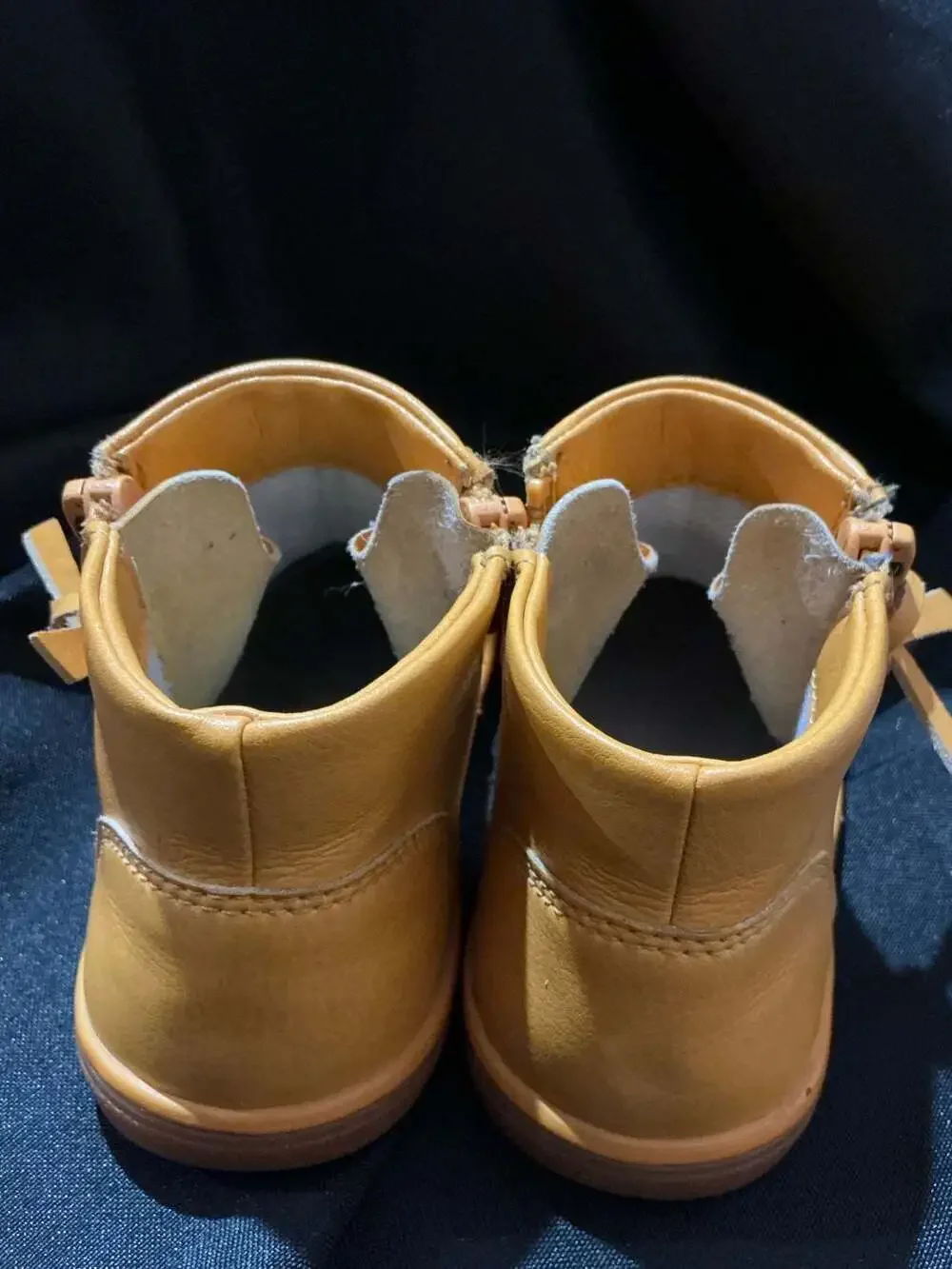 Livie & Luca Booties Size 9 Yellow Leather Side Zip Toddler Shoes
